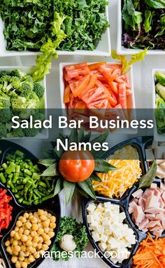 salad bar business names with vegetables and meats