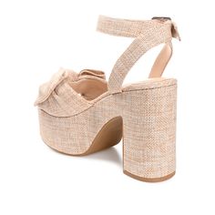 These platformed heels with a darling bow detail are so comfortable and cute; you just might want to wear them every day this summer. • Open Toe • Buckle • 4 mm Tru Comfort Foam™ Footbed • 4 1/2 -in Platform Heel • Fabric Uppers Platformed Heels, Platform Heel, Journee Collection, Block Heels Sandal, Heeled Sandals, Bow Detail, Platform Heels, This Summer, Block Heels