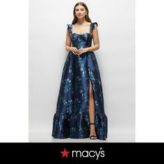 in stock Corset Maxi Dress, Strap Skirt, Dessy Collection, Floral Corset, Midnight Navy, Damask, Maxi Dress, Skirt, Navy