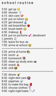 Morning Routine Schedule, Middle School Survival, School Survival Kits