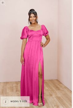 Hot Pink Bridesmaid Dresses, Hot Pink Bridesmaids, Twilight Wedding, Wedding Parties Colors, Blush Bride, Pink Bridesmaid Dresses, Bridesmaid Dress Colors, Tie Bow, Satin Dress