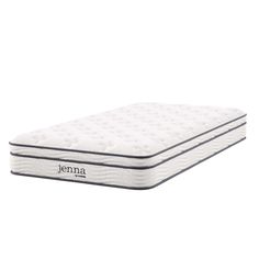 Enjoy rejuvenating sleep with the Jenna 8” Innerspring Mattress. Jenna features individually wrapped pocket coils that isolate motion between sleeping partners and provide pressure relief and spinal alignment. Responsive to the needs of the side, back, and stomach sleeping styles, Jenna’s 7” tall coils come padded underneath a layer of responsive foam and breathable foam for maximum comfort. Complete with a quilted pillow-top cover, this hybrid mattress relieves pressure on hips, back, and shoul Air Mattresses, Online Mattress, Pillow Top Mattress, Gel Memory Foam Mattress, Firm Mattress, Bedding Essentials, Box Bed, Twin Mattress, Modway Furniture