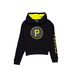 Jersey inspired, city connected. The Pittsburgh Pirates City Connect Women's Hoodie features a screen-printed Pirates logo at the front with a team wordmark at the left-wear sleeve.Fabric: 80% Cotton, 20% Polyester Sporty Cotton Hoodie With Logo Detail, Collegiate Sweatshirt With Logo For Streetwear, Urban Hoodie With Logo And Crew Neck, Urban Crew Neck Hoodie With Logo Detail, Logo Cotton Hoodie In Athleisure Style, Urban Cotton Hoodie With Logo Detail, Urban Cotton Hoodie With Logo, Collegiate Logo Tops For Streetwear, Collegiate Tops With Logo For Streetwear