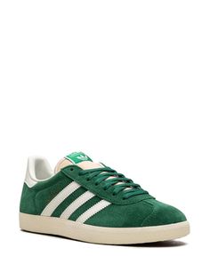 Adidas Gazelle Suede Sneakers - Farfetch Adidas Logo Low-top Suede Sneakers, Low-top Suede Adidas Sneakers, Classic Adidas Suede Sneakers, Green Suede Sneakers For Streetwear, Casual Adidas Logo Suede Sneakers, Adidas Suede Sneakers With Round Toe, Green Suede Sneakers With Boost Midsole, Adidas Suede Sneakers With Logo, Classic Green Adidas Sneakers