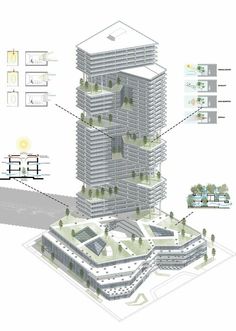 an architectural diagram shows the various parts of a building and how they are connected to each other