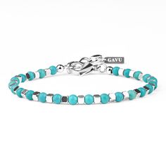 PRICES MAY VARY. Details: This stone bracelet beaded with 4mm Synthetic Turquoise stone and 3*3mm square stainless steel bead Mens Beaded Bracelet: Length in 7"(18cm) with 1.2"(3cm) extender, for wrist size of 6.5-7.5"(16.5-19cm) Genuine stones set in stainless steel wires with adjustable loster clasp, anti-rust and waterproof; Each stone of this mens beaded bracelets comes from nature and made by caring hands, special and cute Stone Properties: Turquoise is said to help you to communicate with Men Stone Bracelet, Blue Crystal Bracelet, Blue Stone Bracelet, Stile Casual Chic, Braided Bracelet Diy, Stone Properties, Turquoise Crystal, Arm Party, Crystal Beads Bracelet