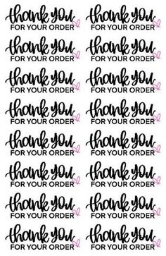 thank you for your order stickers with the words thank you for your order on them