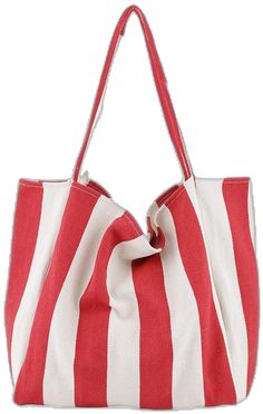 Casual Striped Summer Shoulder Bag, Casual Striped Vacation Bags, Casual Striped Bags For Vacation, Casual Striped Shoulder Bag For Summer, Casual Summer Canvas Shopping Bag, Casual Summer Canvas Bag For Shopping, Casual Canvas Bag For Summer Shopping, Spring Trendy Canvas Bag With Adjustable Strap, Casual Striped Rectangular Beach Bag