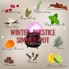 the winter solstice summer pot is surrounded by spices and herbs