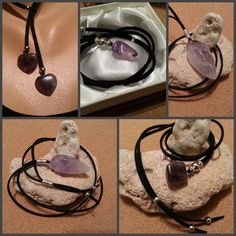 NECKLACES GEMSTONE HERE: https://www.etsy.com/shop/SofronKutStar?ref=seller-platform-mcnav§ion_id=32534750 *Material: Black leather, amethyst pendant and silver plated beads. You can wear this necklace to a max long, or slide the bead all the way to choker length. Amethyst is available in other models in our store: SHIPPING METHOD : Purchased item will be delivered by mail, will be sent via Priority Mail. Tracking number will be provided as soon as the items is shipped. * Delivery time can vary Leather Necklace Pendant, Necklaces Gemstone, Necklace Purple, Y Necklace, Long Pendant Necklace, Necklace Long, Purple Stones, Necklace Choker, Amethyst Necklace