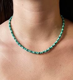 A simple yet elegant teal beaded necklace/choker. Special for any occasion or just everyday. Turquoise Tiny Beads Choker Necklace, Turquoise Beaded Choker With Round Beads, Turquoise Beads Choker As A Gift, Turquoise Beads Choker For Gift, Minimalist Green Single Strand Beaded Necklace, Rainbow Choker, Green Beaded Necklace, Thousand Oaks, Rainbow Beads