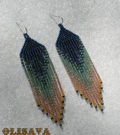 Long Indian style beads earrings   tribal style boho by Olisava Craft Ideas Christmas, Native Earrings, Wire Hoop Earrings, Gift Card Holders, Native American Beaded Earrings, Brick Stitch Earrings, Candy Floss, Bead Embroidery Jewelry, Beads Earrings