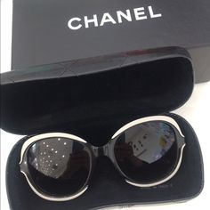 Beautiful Brand New Authentic Chanel Sunglasses In Its Original Packaging And Box. Never Worn. Everything Is Included: Case, Dust Bag, Book, Wipes As Shown On The Pictures. Chic White Sunglasses For Formal Occasions, Elegant White Sunglasses For Formal Occasions, Elegant White Evening Sunglasses, Designer White Sunglasses For Formal Occasions, Yellow Lens Sunglasses, Boys Cargo Pants, Toddler Boy Jeans, Chanel Black And White, Chanel Camellia