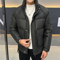 Color: Black, size: XL Mens Casual Jeans, Basic Jackets, Men's Coats And Jackets, White Duck, Outwear Jackets, White Ducks, Cargo Pants Men, Blazers For Men, Duck Down