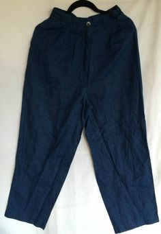 "Dark blue 100 percent linen baggy pants. Waist 28\", tag says size 10. Deep pockets. Cassidy label. Please take a look at my storefront at: https://www.etsy.com/shop/FabFinds42?ref=seller-platform-mcnav I have a wide selection of one-of-a-kind items, from clothing and toys to home decor and gift items, and I add new things almost every day." Blue Wide Leg Linen Pants, Blue Linen Wide-leg Bottoms, Blue Linen Wide Leg Bottoms, Baggy Blue Linen Bottoms, Blue Linen Ankle-length Wide Leg Pants, Baggy Blue Linen Pants, Indigo Straight Leg Linen Pants, Blue Linen Pants With Loose Fit, Indigo Linen Wide Leg Bottoms