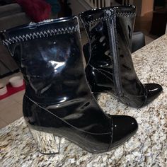 Nwot Boutique Patent Leather Heeled Boots Black Heels Are Mirrored. Size 5. No Brand. New Without Tags, No Box Included. *Currently I’m Unable To Provide Any Additional Model Photos Of Myself Due To Medical Condition, Thanks For Understanding!* Get 20% Off Certain Items With Bundles Of 3 Or More Items!! Only Items With “Get 20% Off Read Below“ Apply!!! Boutique Shoes, Leather Heeled Boots, Black Heel Boots, Patent Leather Heels, Ladies Boutique, Model Photos, Boots Black, No Brand, Shoes Heels Boots