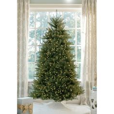 King Of Christmas 7.5ft Pre-lit Artificial Christmas Tree, Yorkshire Fir Xmas Tree With 600 Warm White Led Lights : Target