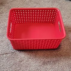 New Red Woven Plastic Basket 10"X4" Side Handles Basket Gift Ideas For Boyfriend, Basket Ideas For Girlfriend, Unique Diy Gift Ideas, Basket Themes, Black Velvet Hangers, Pantry Organization Labels, Basket Gift Ideas, Red Basket, Ballerina Jewelry Box