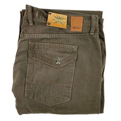 Measurements: Waist Laid Flat Is 20 In Inseam Is 34 In Nwt Brown Cotton Jeans With Patch Pockets, Khaki Cotton Jeans With Welt Pockets, Rugged Cotton Jeans With Pockets, Rugged Dark Wash Cotton Bottoms, Dark Denim Pants, Flannel Jeans, Brown Flannel, Straight Cut Jeans, Mens Straight Jeans