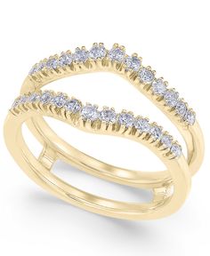 Dazzle-up your solitaire with gorgeous shine of this round-shape diamond curved ring guard (3/8 ct. t.w.). Macy's 14k Yellow Gold Diamond Ring, Macy's Yellow Gold 14k Diamond Ring, Macy's Yellow Gold Diamond Ring, Macy's Formal Gold Diamond Ring, Macy's 14k Gold Brilliant Cut Diamond Ring, Macy's Yellow Gold Diamond Ring For Anniversary, Macy's Yellow Gold Diamond Anniversary Ring, Macy's Yellow Gold Diamond Ring With Vvs Clarity, Macy's Yellow Gold Diamond Ring Vvs Clarity