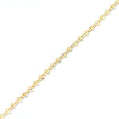 a gold chain bracelet on a white background