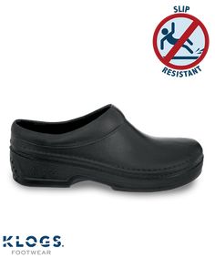 Long lasting comfort makes Klogs' Springfield shoes perfect when tough shifts keep you on your feet all day. The contoured outsole and footbed offers excellent support.  The non-marking polyurethane sole is oil and slip resistant. These work shoes also feature a removable footbed that is latex free, antimicrobial, odor resistant and orthotic friendly. Enjoy WOW Komfort with superior shock absorption. Heel height is 1 1/4". Made in USA. Waterproof Synthetic Closed Toe Clogs, Durable Closed Toe Comfortable Clogs, Waterproof Closed Toe Synthetic Clogs, Waterproof Comfortable Slip-on Clogs, Comfortable Waterproof Slip-on Clogs, Comfortable Slip-on Clogs With Protective Feet, Casual Closed Toe Clogs With Protective Features, Durable Slip-on Synthetic Clogs, Durable Synthetic Slip-on Clogs