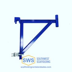 an image of a blue metal shelf bracket