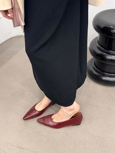 LBSFY - Pointed Toe Women Flats Loafers 2024 New Arrivals Black Brown Beige Red Autumn Dress Shoes Woman Party Loafers Mules Size 35-39 Size 5.5=35=22.5cm Size 6=36=23cm Size 6.5=37=23.5cm Size 7=38=24cm Size 7.5=39=24.5cm