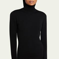 Gabriela Hearst "May" knit pullover Turtleneck Long sleeves Fitted Pullover style Wool/cashmere/nylon Imported Gabriela Hearst, Cashmere Turtleneck, Knit Pullover, Bergdorf Goodman, Knitted Pullover, Pullover Styling, Tops Designs, Cashmere, Turtle Neck