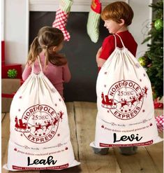 This listing is for one personalized Christmas Santa sack. Perfect for Christmas for your child.  THESE SACKS ARE NOT EMBROIDERED 🎄  ❤️DESCRIPTION: -Material: Canvas Standing Size: 15.8"x 23.7" ❤️ SHIPPING: All orders are shipped within 3-5 business days via USPS and will be issued a tracking number for your convenience.   ATTENTION: IF YOU NEED YOUR ITEM QUICKLY PLEASE MESSAGE ME {PRIOR} TO ORDERING. THERE IS A $5 FEE FOR ALL EXPEDITED ORDERS. Please feel free to contact me with any questions or special requests. I provide nothing but 100% customer satisfaction.  Thank you. We look forward to creating you personalized Santa sacks you will thoroughly enjoy for many years. 😊  **ALL SALES ARE FINAL** Gift Bag Storage, Santa Sacks, Personalised Santa Sacks, Santa Bags, Christmas Stocking Holders, Christmas Sack, Santa Sack, Stocking Gifts, Xmas Stockings