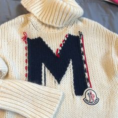 The Condition Is New. It Was Never Used. No Tags. It’s A Cropped Turtle Neck Sweater Designer Winter Sweater With Logo Detail, Designer White Winter Sweater, Moncler Sweater, Turtle Neck Sweater, Womens Sweater, Colorful Sweaters, Turtleneck Sweater, Neck Sweater, Color White