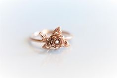 ROSE Diamond Rose Flower Ring Solid 14k Gold Flower Ring | Etsy Rose Gold Diamond Ring With Rose Design, Delicate Rose Gold Diamond Flower Ring, Dainty Rose Gold Diamond Flower Ring, Elegant Rose Gold Flower Ring With Roses, Delicate Rose Design Rose Gold Ring, Elegant 14k Gold Flower Ring With Rose Design, Dainty Rose Gold Ring With Rose Design, Dainty Rose Design Rose Gold Ring, Delicate Rose Design Flower Ring For Wedding