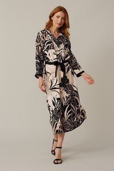 Joseph Ribkoff Tropical Print Dress If you're into tropical, easygoing dresses then you'll love this. Featuring neutral-toned palm motifs and three-quarter length dolman sleeves and a waist sash, this is a stunning choice for the office. 100% Polyester Our model is 5'9"/175 cm and wears a size 6. Approximate length (size 12): 55" - 140 cm Mesh Sweater, Tropical Print Dress, Waist Sash, Joseph Ribkoff, Pocket Dress, Navy Color, Tropical Print, Dolman Sleeve, Three Quarter