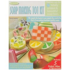 soap making 1011 kit includes 5 different types of soaps, including oranges, lemons and apples