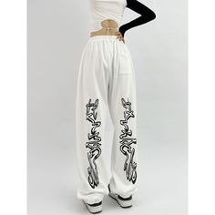 Hip Hop Casual White Dance Pants  Material: 80% Cotton + 20% Polyester  Style: Hip Hop, Dance, Jazz Size: S, M, L, XL Color: Black, White Occasion: Leisure, Outdoor, Daily, Vacation    * Pls be careful to choose the size before you order. * Pls allow little color difference caused by camera and computer monitors. Thank you! Important Notes: Please Use Similar Clothing To Compare With Size 1. The size refers to clothing dimensions, NOT your body measurements. 2. Please check the measurement chart Dance Pants Hip Hop, White Dance, Baggy Sweatpants, Dance Pants, Harajuku Streetwear, Long Trousers, Sports Pants, Ankle Length Pants, Women's Pants