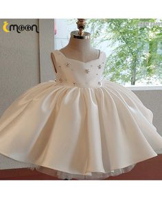 Get 10% off now! Buy couture ballgown ruffled satin flower girl dress with pearls at cheap price online. Free stable shipping and pro custom service since 2009. Sleeveless Satin Princess Dress, Princess Style Satin Ball Gown For Pageants, Sleeveless Satin Princess Dress For Pageant, Sleeveless Satin Princess Wedding Dress, Satin Sleeveless Princess Dress For Dress-up, Sleeveless Satin Princess Dress For Dress-up, Satin Princess Dress With Ruffles, Princess Style Satin Dress For First Communion, Princess Style Satin First Communion Dress