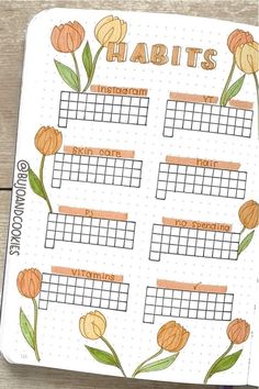 If you're looking for a new habit tracker spread or layout idea, check out these awesome summer habit tracker pages for inspiration to try in your own bullet journal! Hobbies Tracker, Trackers For Bullet Journal, Summer Journaling, Bullet Journal Title Page, June Bujo, Bullet Journal Titles, May Bullet Journal, April Bullet Journal