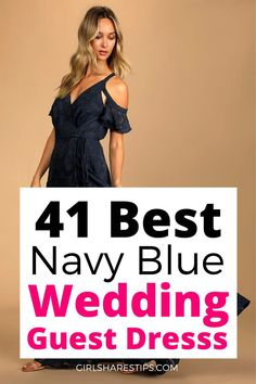 the best navy blue wedding guest dresses