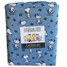 peanuts full sheet set in blue