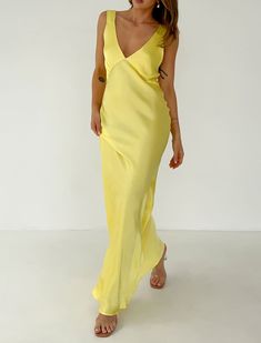 Sunset Strip Maxi Dress | Meringue – Rumored Andie Anderson, Yellow Slip Dress, Club Outfits For Women, Backless Long Dress, Black Backless Dress, Night Club Outfits, Sunset Strip, Fall Winter Dresses, Spaghetti Strap Maxi Dress