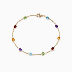 Effy Mosaic 14K Yellow Gold Multi Gemstone Bracelet, 2.47 TCW Multi Gemstone Bracelet, Station Bracelet, Effy Jewelry, Lovely Jewellery, Gemstone Bracelet, Gold Yellow, Mosaic, Beaded Necklace, Beaded Bracelets