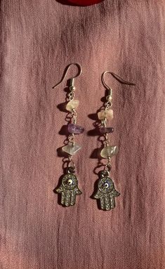 handcrafted crystal earrings made to customization Beaded Metal Crystal Earrings, Silver Dangle Mineral Crystal Jewelry, Silver Dangle Jewelry With Mineral Crystal, Crystal Dangle Earrings As Gift, Crystal Dangle Chandelier Earrings With Ear Wire, Handmade Adjustable Crystal Earrings For Party, Crystal Chandelier Earrings As A Gift, Nickel Free Silver Dangle Crystal Earrings, Bohemian Amethyst Crystal Earrings For Gift