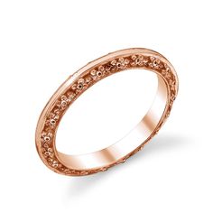 Van Craeynest B.448 Engagement Band Classic Rose Gold Wedding Ring With Decorative Band, Elegant Rose Gold Engraved Ring With Decorative Band, Rose Gold Decorative Band, Byzantine Hallmarked Engraved Wedding Ring, Carved Engagement Ring, Special Engagement Ring, Orange Blossoms, Column Design, Engagement Band