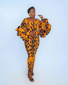 African Print Ankle-Length Gown