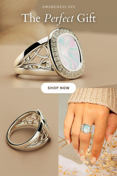 Discover timeless rings with a lifetime warranty. Enjoy up to 50% off, free shipping, and a luxury gift box. Perfect for gifting or treating yourself! Our collection features unique, conflict-free jewelry designs that are as ethical as they are exquisite. Every piece is waterproof and backed by a lifetime warranty. Whether you're celebrating a special moment or looking for a meaningful gift. Shop now and make your holiday season unforgettable with a touch of luxury. Elegant Polished Opal Ring For Gift, Elegant Polished Opal Ring Gift, Luxury Polished Opal Ring For Gift, Luxury Open Opal Ring For Gift, Luxury Open Opal Ring Gift, Luxury Sterling Silver Oval Opal Ring, Silver Opal Ring With Diamond Accents For Formal Occasions, Luxury Silver Opal Promise Ring, Luxury Silver Opal Ring Hallmarked