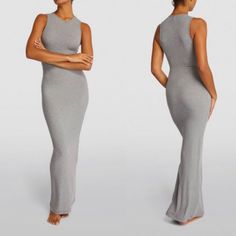 Skims Soft Lounge Ribbed Grey Maxi Dress Size M Rtp $80 Brand New Without Tags Khy Dress, Grey Maxi, Grey Maxi Dress, Lounge, Maxi Dress, Womens Dresses, Brand New, Tags, Grey