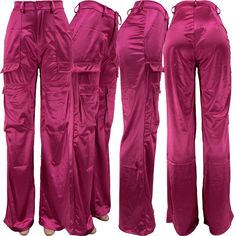 Pink Straight Leg Cargo Pants With Pockets, Pink Wide Leg Pants With Multiple Pockets, Pink Full-length Cargo Pants With Pockets, Pink Full-length Cargo Pants, Pink Utility Bottoms With Side Pockets, Pink High-waisted Cargo Pants With Side Pockets, Pink Wide-leg Cargo Pants With Pockets, Pink Wide Leg Cargo Pants With Multiple Pockets, Pink Wide Leg Cargo Pants With Pockets