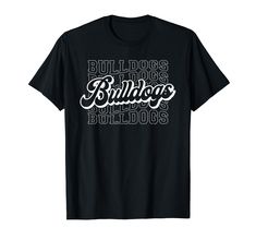 PRICES MAY VARY. BULLDOGS SCRIPT MASCOT: Great bulldog sports theme spirit design to have for your kids sports game for the day they play! Lightweight, Classic fit, Double-needle sleeve and bottom hem Band High School, Retro Shirt Design, High School Mascots, Sports Mascot, Sports Parent, Sports Games For Kids, Spirit Design, School Elementary, Bulldog Mascot