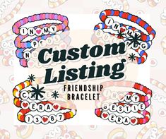 Custom Bracelets, Gift Registry, Friendship Bracelets, Printed Items, Gift Card, Etsy Accessories, Accessory Gift, Digital Prints, Paper Party Supplies