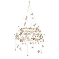 a chandelier with stars hanging from it